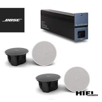 BOSE DesignMax DM5C głośniki sufitowy 4 szt  Bluesound B170S 2 szt. Wzmacniacz stereo z sieciowym odtwarzaczem muzycznym • 2 x 60 W (8Ω), 4 x 100 W (4Ω)